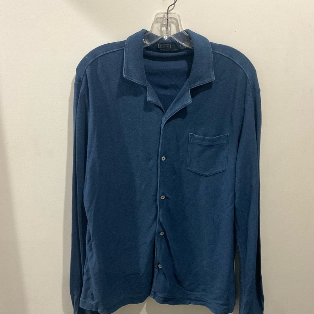 Polo Ralph Lauren Men's Deep Blue button up cotton shirt